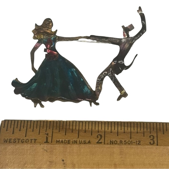 Vintage Artisan Sterling “Strictly Ballroom” Brooch- Signed - Picture 8 of 8